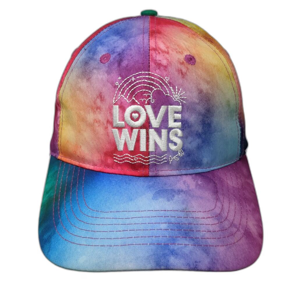Studio71 Baseball Cap Pink Blue One Size Tie Dye Love Wins Rainbow Pride Hat